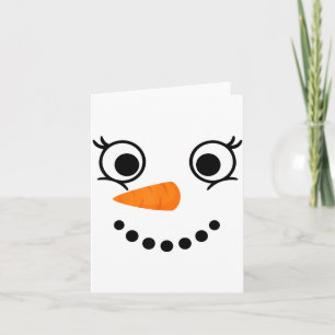 Winter Snowman Face Eyelashes Christmas Xmas Fun D Card