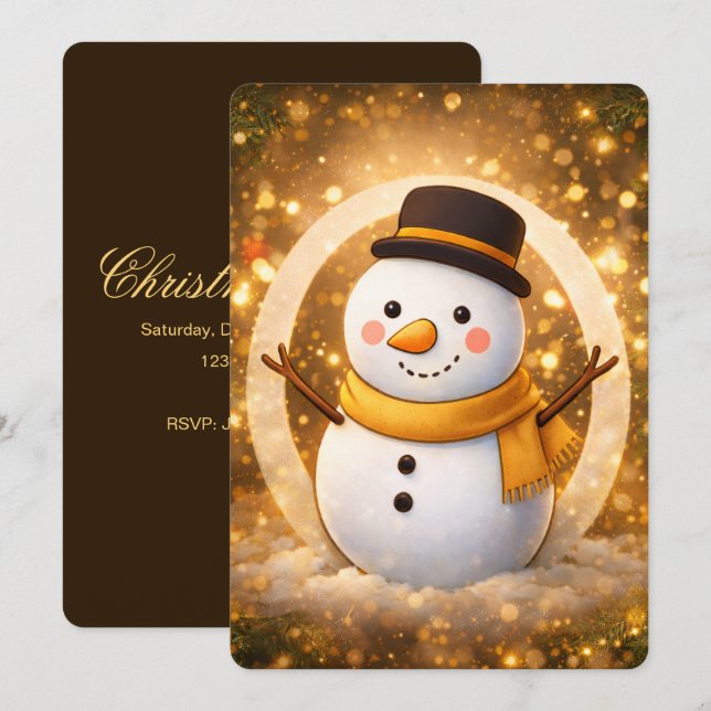 Winter snowman invitation (Front/Back)