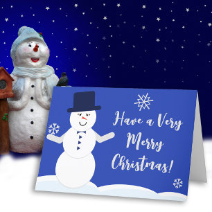 Winter Snowman Merry Christmas  Holiday Card