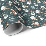 Winter Snowman Personalised Christmas Wrapping Paper<br><div class="desc">Personalised christmas gift wrapping paper,  to which you can add a repeating to or from message. The design has a festive holiday pattern of whimsical winter snowmen.</div>