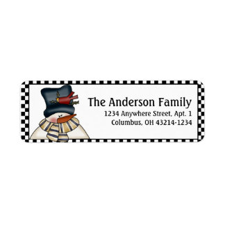 Winter Snowman Return Address Labels