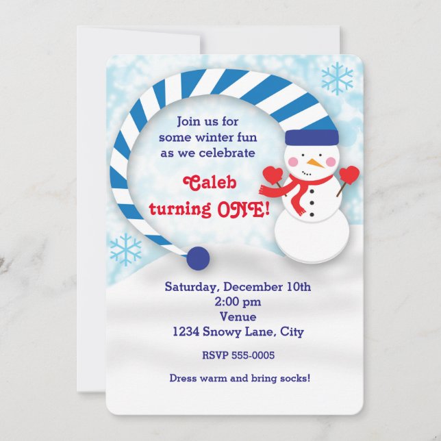 Winter Snowman Snowy Holiday Cute Party Invitation (Front)