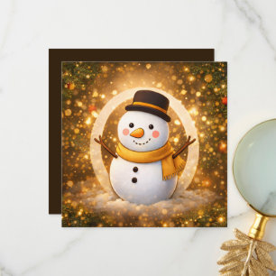 Winter snowman thank you card