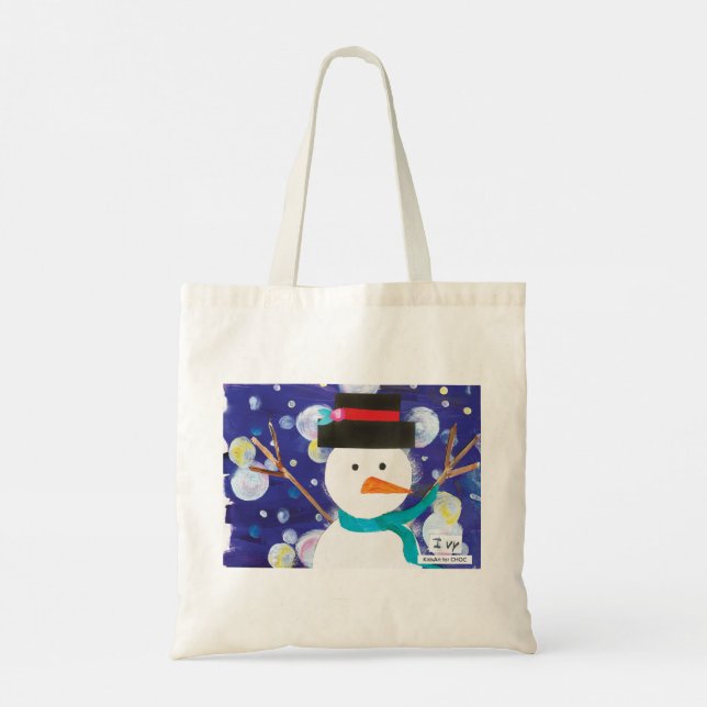 Winter Snowman Tote Bag (Back)