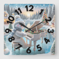 Winter Snowman Wall Clock 10 "