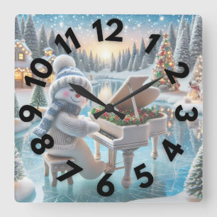 Winter Snowman Wall Clock 10 "