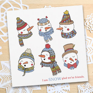 Winter Snowmen Thinking of You Friendship Card
