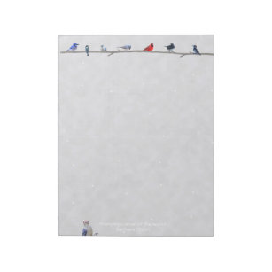 Winter Snowy Birds: notepad paper