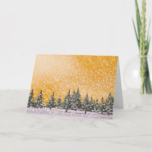 Winter snowy landscape holiday card
