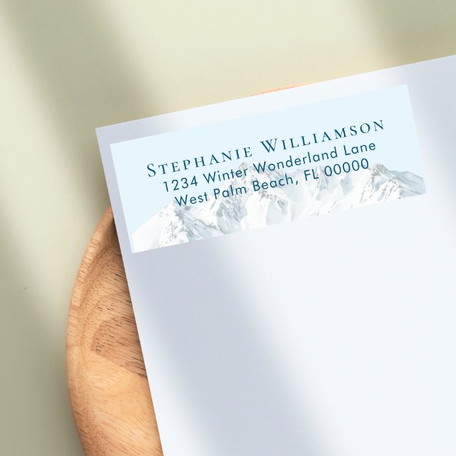 Winter Snowy Mountain Blue Sky Return Address Label (Creator Uploaded)