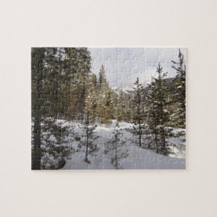 Winter Snowy Mountain Scene in Montana Jigsaw Puzzle
