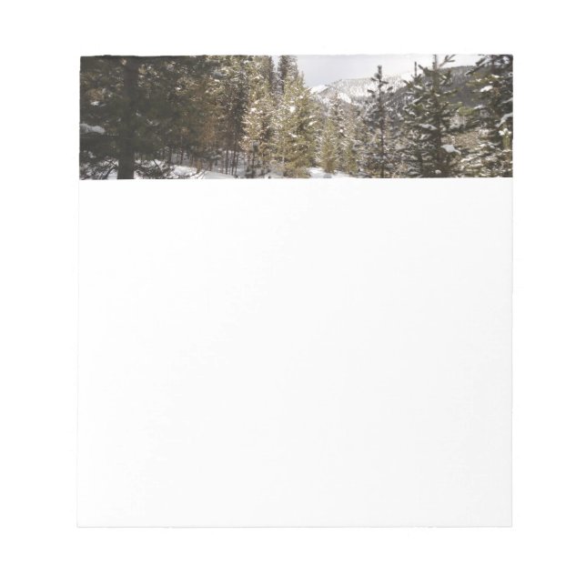 Winter Snowy Mountain Scene in Montana Notepad (Front)