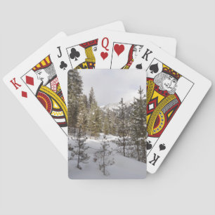 Winter Snowy Mountain Scene in Montana Playing Cards