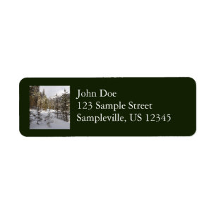 Winter Snowy Mountain Scene in Montana Return Address Label