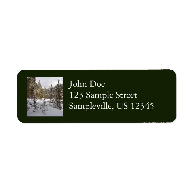 Winter Snowy Mountain Scene in Montana Return Address Label (Front)