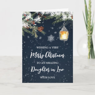 Winter Snowy Night Daughter in Law Merry Christmas Card