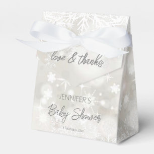 Winter snowy pastel colours baby shower thank you  favour box