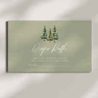 Winter Snowy Pine Tree Baby Shower Diaper Raffle