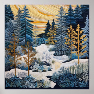 Winter Snowy Quilt Poster