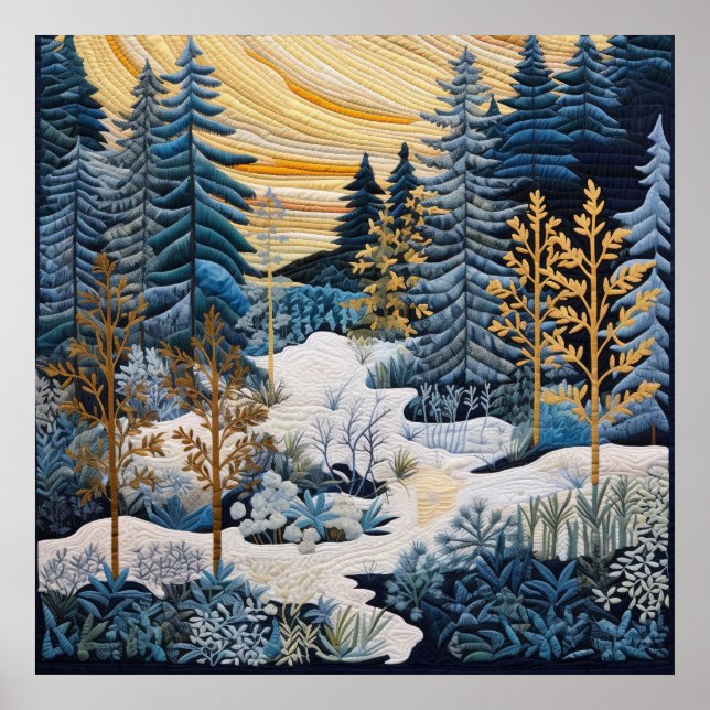 Winter Snowy Quilt Poster (Front)