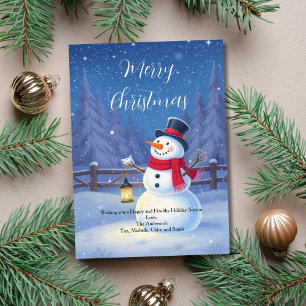 Winter Snowy Snowman Holiday Christmas Card