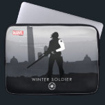 Winter Soldier Heroic Silhouette Laptop Sleeve<br><div class="desc">Check out this graphic of Winter Soldier in black and white silhouette against a war-torn cityscape.</div>