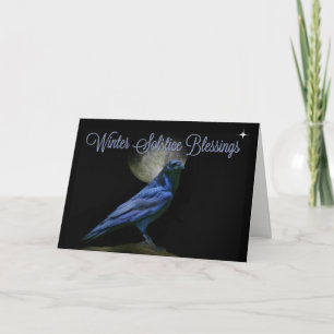 Winter Solstice Blessings Raven Crow Moon Card