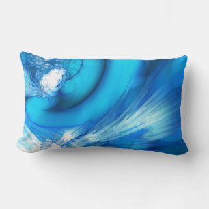 Winter Solstice Blue Abstract Lumbar Cushion