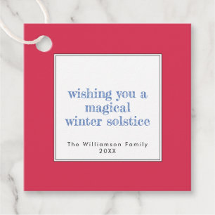 Winter solstice Christmas Colourful Poinsettia Yul Favour Tags