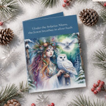 Winter Solstice  Forest Goddess and Owl 