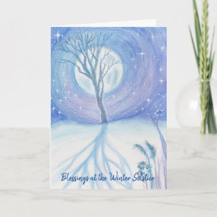 Winter solstice full moon card