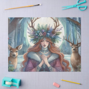 Winter Solstice Goddess Forest-Themed tissue paper