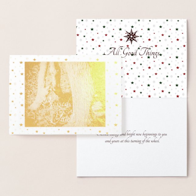 Winter Solstice Golden Oak Trees Foil Card (Display)