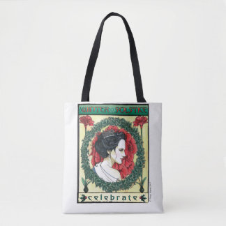Winter Solstice holiday Christmas tote bag