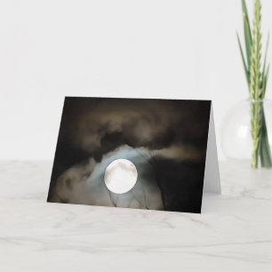 Winter Solstice Moon Celestial Art Card