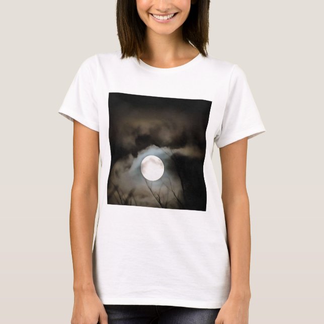 Winter Solstice Moon Celestial Art T-Shirt (Front)