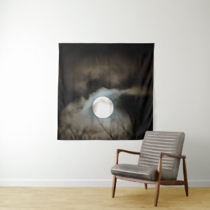 Winter Solstice Moon Celestial Art Tapestry
