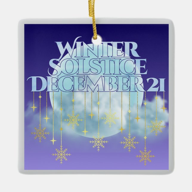 Winter Solstice Moon Magic Ceramic Ornament (Front)