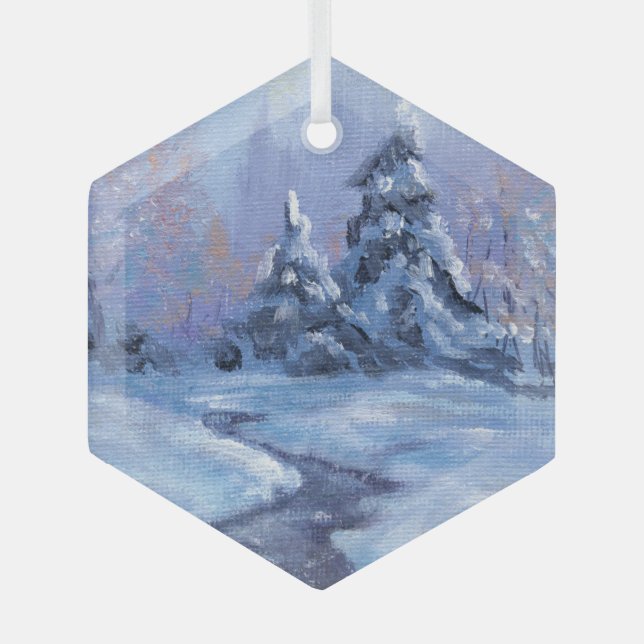 "Winter Solstice" Ornanment Glass Tree Decoration (Front)