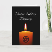 Winter Solstice Pagan Candle with Pentacle Card