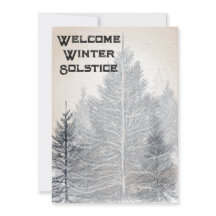 Winter Solstice Party Invitation bare trees 