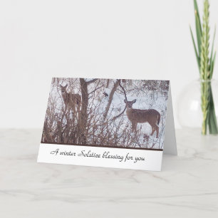 Winter Solstice  Photo of Deer Folded  Note Card