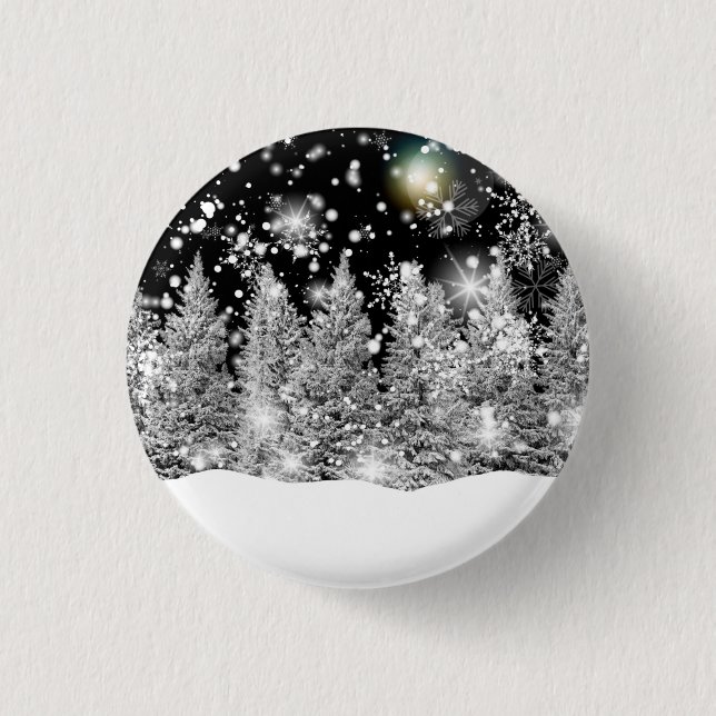 Winter Solstice Snowfall  3 Cm Round Badge (Front)