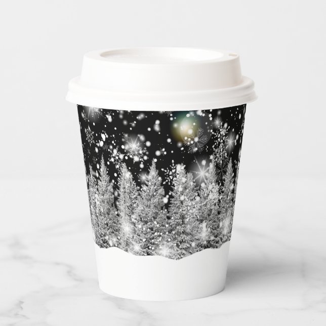 Winter Solstice Snowfall Paper Cups (Front)