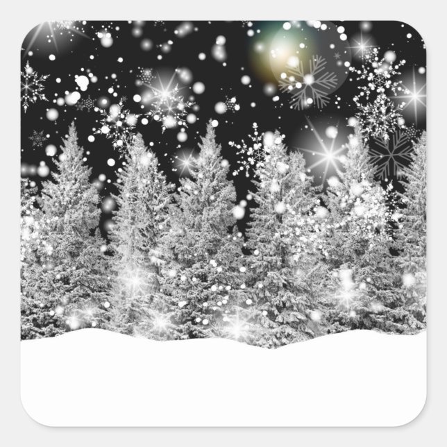 Winter Solstice Snowfall  Square Sticker (Front)