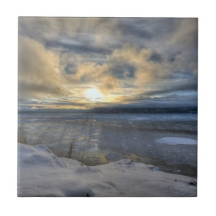 Winter Solstice Turnagain Arm Ceramic Tile
