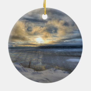 Winter Solstice Turnagain Arm Ceramic Tree Decoration