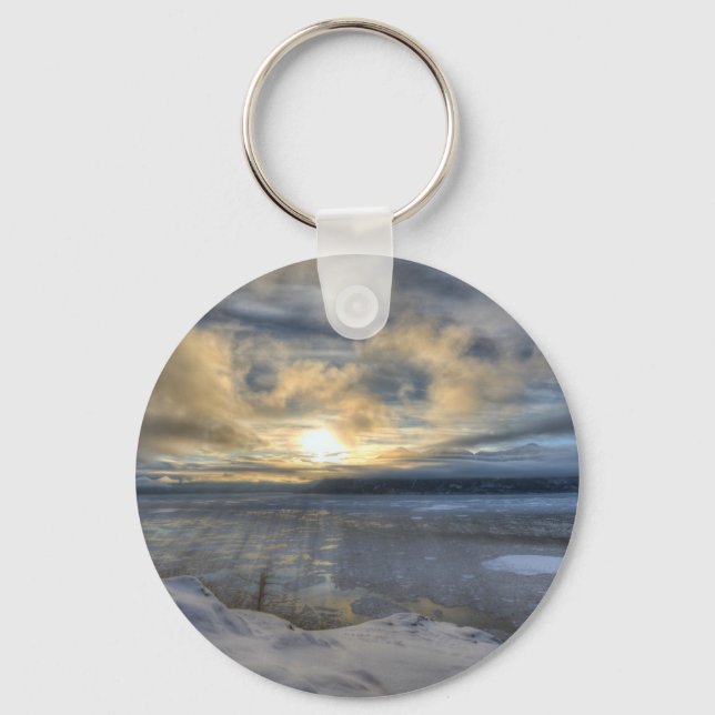 Winter Solstice Turnagain Arm.jpg Key Ring (Front)