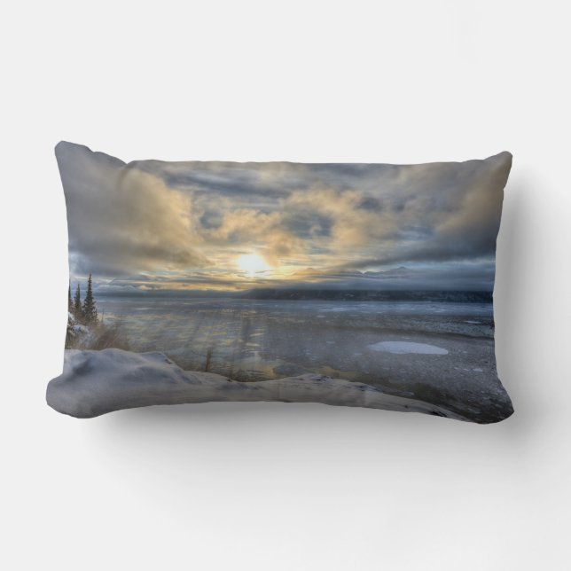 Winter Solstice Turnagain Arm Lumbar Cushion (Front)