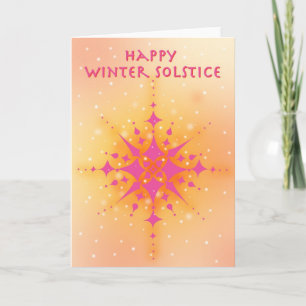 Winter Solstice with warm sun and snowflakes Holiday Card